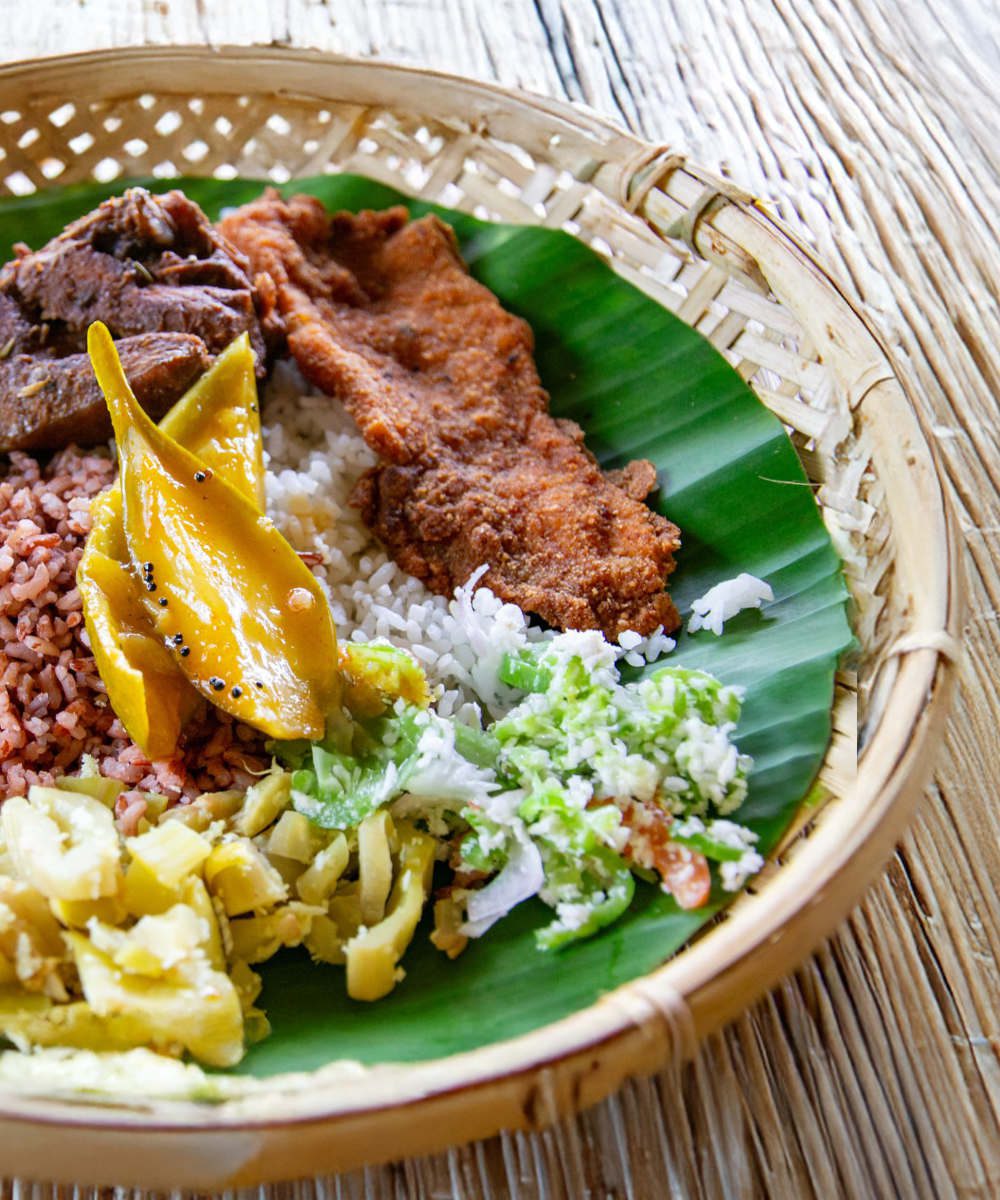 Sri Lankan rice and curry served at KAYA Retreat after a morning of bird watching