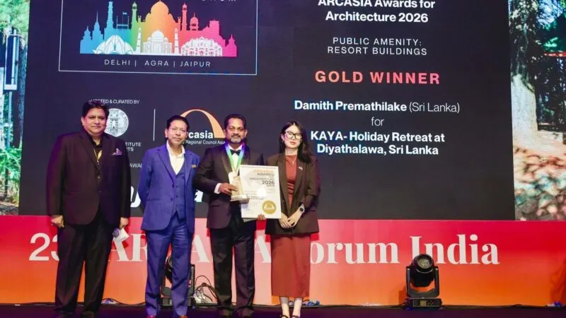 ARCASIA Awards for Architecture 2026 Gold presented for KAYA Retreat at the 23rd ARCASIA Forum in India